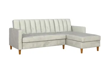 Celine 3-sits Divanbäddsoffa Sammet/Ljusgrå - Dorel Home - Products - Möbler - Soffa - Bäddsoffa - Bäddsoffa divan