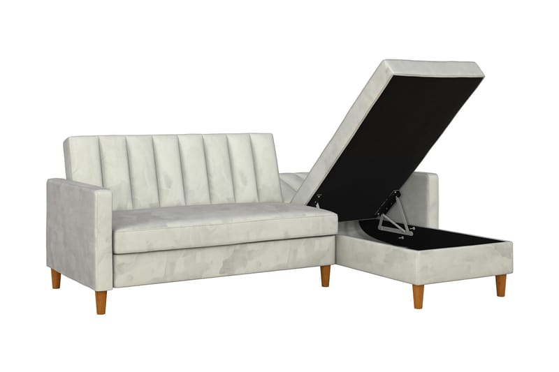 Celine 3-sits Divanbäddsoffa Sammet/Ljusgrå - Dorel Home - Products - Möbler - Soffa - Bäddsoffa - Bäddsoffa divan