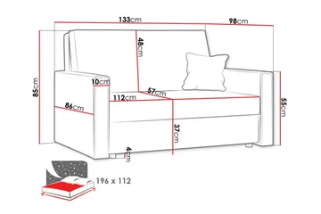 Denegal 2-sits liten bäddsoffa i Manchester - Brun - Products - Möbler - Soffa - Bäddsoffa - 2 sits bäddsoffa