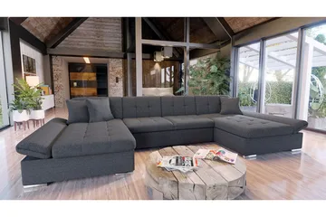 Dewitt 6-sits Bäddsoffa - Mörkgrå - Products - Möbler - Soffa - Bäddsoffa - U bäddsoffa