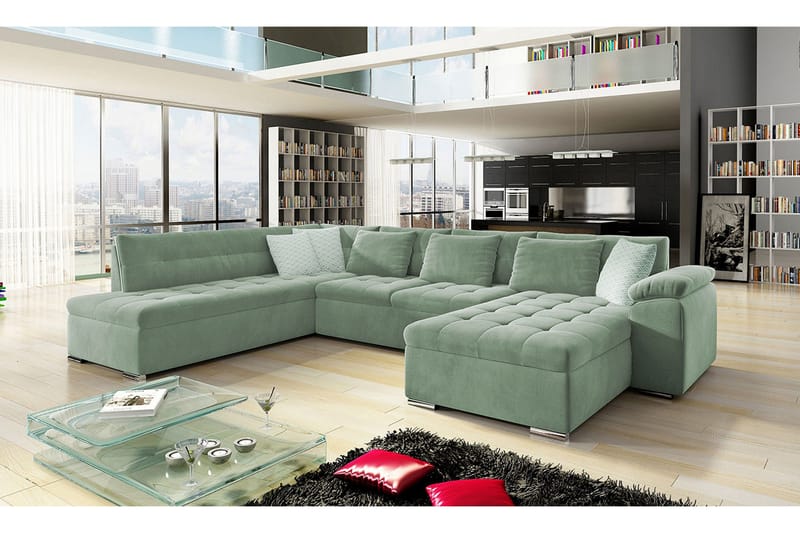 Dynir 4-sits Bäddsoffa - Grön - Products - Möbler - Soffa - Bäddsoffa - Bäddsoffa divan