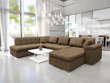 Dynir Bäddsoffa med Divan och Schäslong 5-sits - Brun - Products - Möbler - Soffa - Bäddsoffa - Bäddsoffa divan