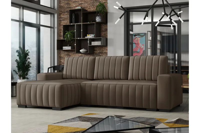 Esher Bäddsoffa Höger - Brun - Products - Möbler - Soffa - Bäddsoffa - Bäddsoffa divan