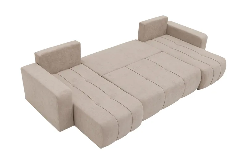 Flo Bäddsoffa Dubbeldivan 4-sits i Plysch - Vit - Products - Möbler - Soffa - Bäddsoffa - U bäddsoffa