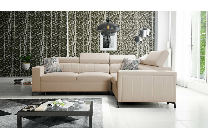 Galbally 3-sits Hörnbäddsoffa beige - Products - Möbler - Soffa - Bäddsoffa - Hörnbäddsoffa