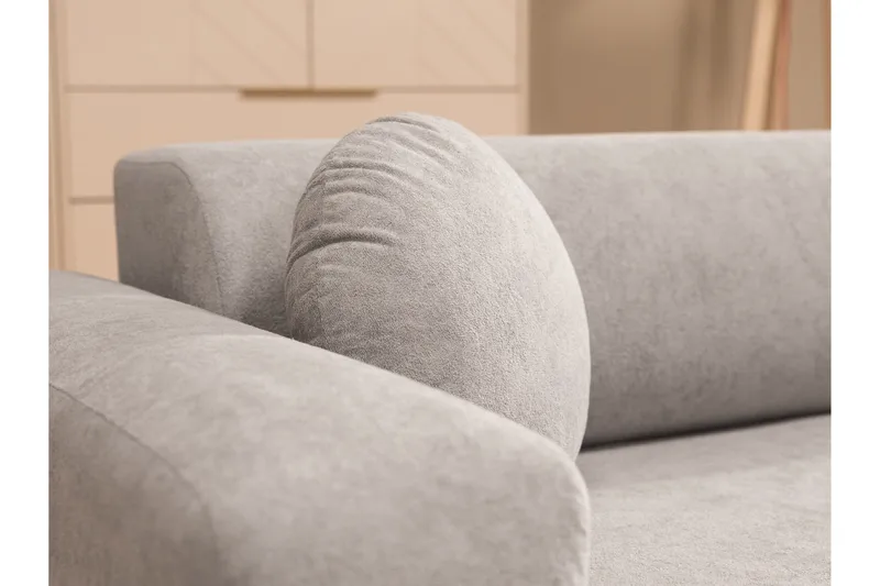 Hanish Bäddsoffa med Divan 3-sits i Plysch - Beige - Products - Möbler - Soffa - Bäddsoffa - Bäddsoffa divan