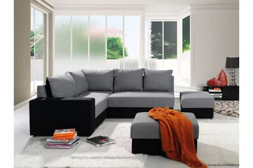 Julissa Hörnsoffa - Vit/Grå - Products - Möbler - Soffa - Bäddsoffa - Hörnbäddsoffa