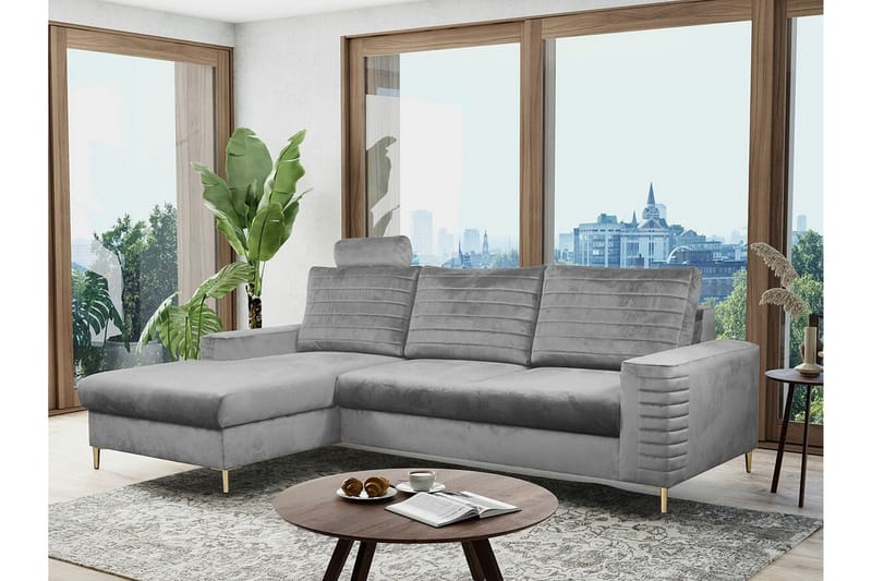 Kintore 3-sits Hörnbäddsoffa Ljusgrå - Products - Möbler - Soffa - Bäddsoffa - Hörnbäddsoffa