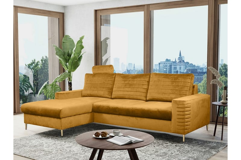 Kintore 3-sits Hörnbäddsoffa Yellow - Products - Möbler - Soffa - Bäddsoffa - Hörnbäddsoffa