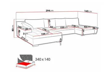 Kintore 4-sits Hörnbäddsoffa beige - Products - Möbler - Soffa - Bäddsoffa - Hörnbäddsoffa