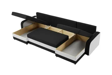 Kintore 4-sits Hörnbäddsoffa Grey/wood||Grey/Black - Products - Möbler - Soffa - Bäddsoffa - Hörnbäddsoffa