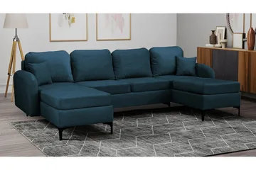 Knocklong 4-sits Hörnbäddsoffa Dark blue - Products - Möbler - Soffa - Bäddsoffa - Hörnbäddsoffa