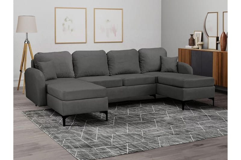 Knocklong 4-sits Hörnbäddsoffa Dark grey - Products - Möbler - Soffa - Bäddsoffa - Hörnbäddsoffa