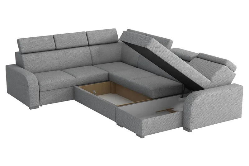 Lavona Hörnsoffa Large LED-belysning - Brun - Products - Möbler - Soffa - Bäddsoffa - Hörnbäddsoffa