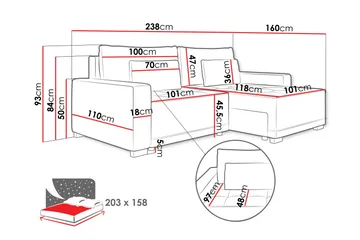 Manetto Bäddsoffa m. Divan 2-sits - Products - Möbler - Soffa - Bäddsoffa - Bäddsoffa divan