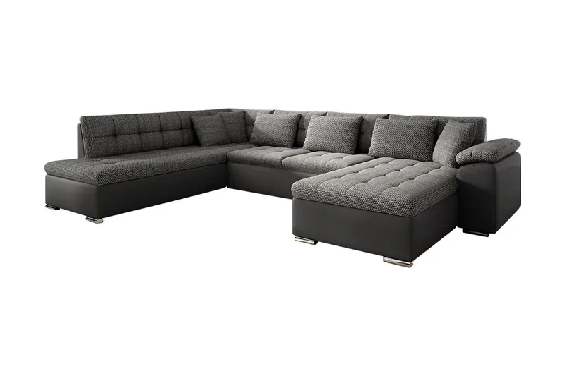 Niko U-Bäddsoffa 350x205x76 cm Divan Höger, Grå
