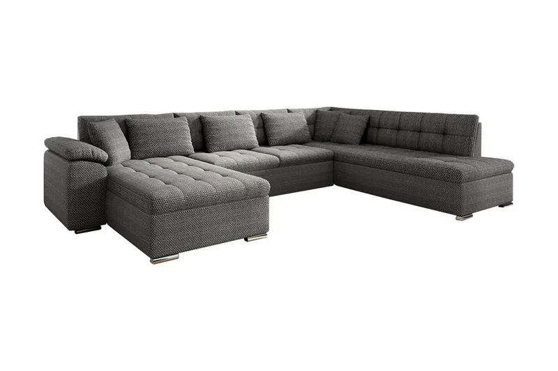Niko U-Bäddsoffa 350x205x76 cm Divan Vänster, Mörkgrå