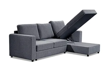 Paris Bäddsoffa 3-sits med Divan Vändbar - Grå - Products - Möbler - Soffa - Bäddsoffa - Bäddsoffa divan