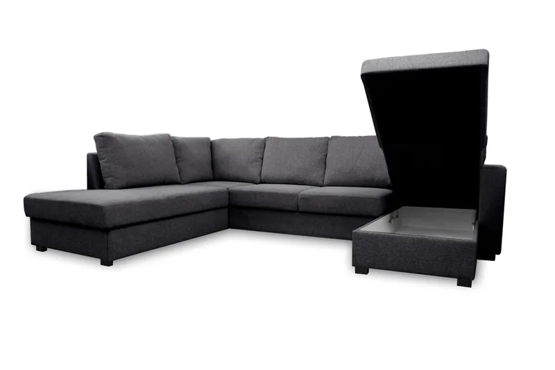 Paris U-Bäddsoffa Vänster - Mörkgrå - Products - Möbler - Soffa - Bäddsoffa - Bäddsoffa divan