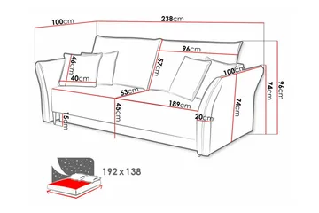 Staffin 3-sits Bäddsoffa White - Products - Möbler - Soffa - Bäddsoffa - 3 sits bäddsoffa