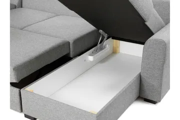 Taberk Bäddsoffa med Divan och Schäslong 4-sits i Bouclé - Rosa - Products - Möbler - Soffa - Bäddsoffa - Bäddsoffa divan