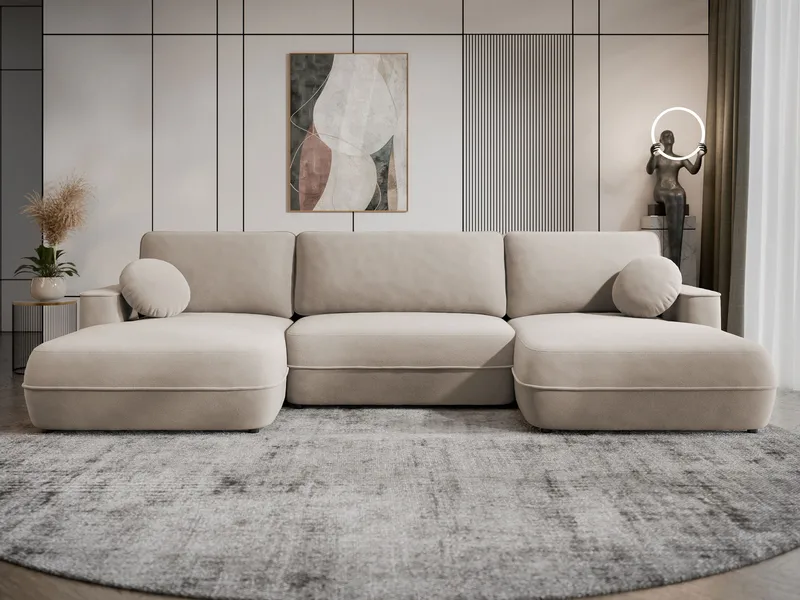 Uppland Bäddsoffa Dubbeldivan 5-sits - Beige - Products - Möbler - Soffa - Bäddsoffa - U bäddsoffa