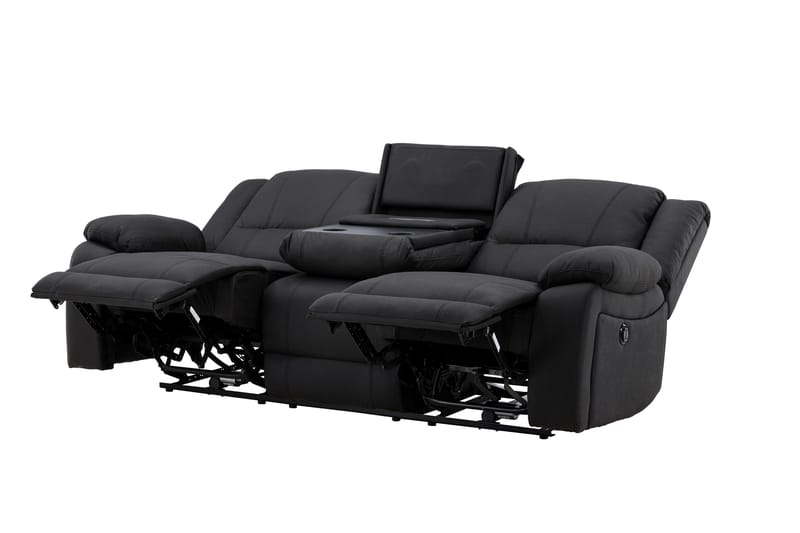 Reclinersoffa med hörn Comfort Living Singapore Reclinersoffa 3 sits Konstläder Black - Products - Möbler - Soffa - Biosoffa & reclinersoffa - 3 sits biosoffa & reclinersoffa