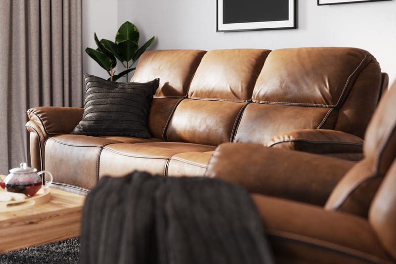 Saranda 3-sits Soffa - Brun - Products - Möbler - Soffa - Biosoffa & reclinersoffa - 3 sits biosoffa & reclinersoffa