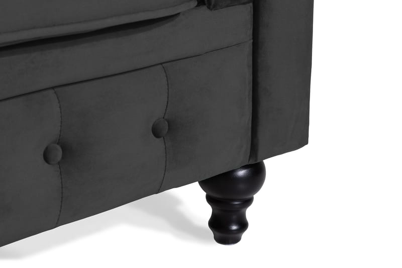 Chesterfield Lyx 2-sits Liten sammetssoffa - Djup soffa 160 cm bred - Svart - Products - Möbler - Soffa - Sammetssoffa