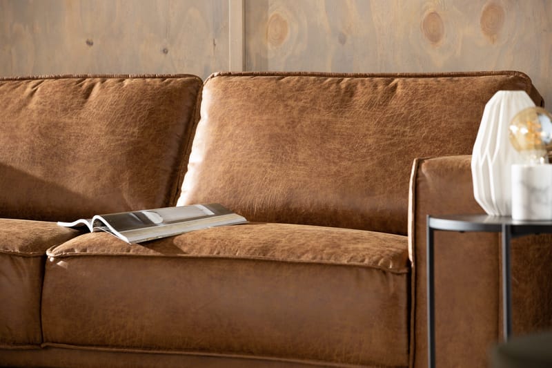 Akron 2,5-sits Soffa med Schäslong Vänster Bondedläder - Brun - Products - Möbler - Soffa - Divansoffa & schäslongsoffa - 2 sits soffa med divan