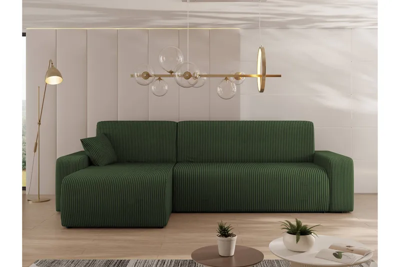 Barile Soffa med Divan 3-sits - Grön - Products - Möbler - Soffa - Divansoffa & schäslongsoffa - 3 sits soffa med divan