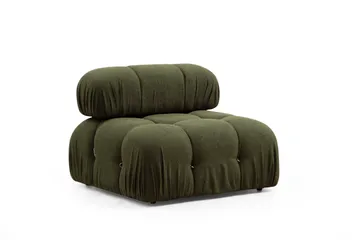 Belgin Bubblig Divansoffa 3-sits 288 cm med fasta armstöd och repdetaljer - Grön - Products - Möbler - Soffa - Divansoffa & schäslongsoffa - 3 sits soffa med divan