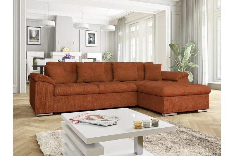 Camior Soffa med Divan 3-sits - Orange - Products - Möbler - Soffa - Divansoffa & schäslongsoffa - 3 sits soffa med divan