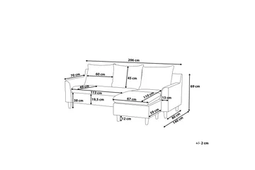 Elvenes Hörnsoffa 206 cm - Grå - Products - Möbler - Soffa - Divansoffa & schäslongsoffa - 4 sits soffa med divan