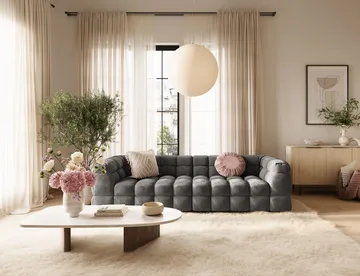 Elise 4-sits Bubblig Soffa - Mörkgrå - Products - Möbler - Soffa - 4 sits soffa