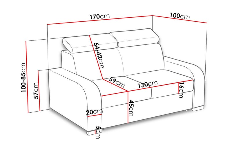 Lavona 2-sits Soffa - Brun - Products - Möbler - Soffa - 3 sits soffa