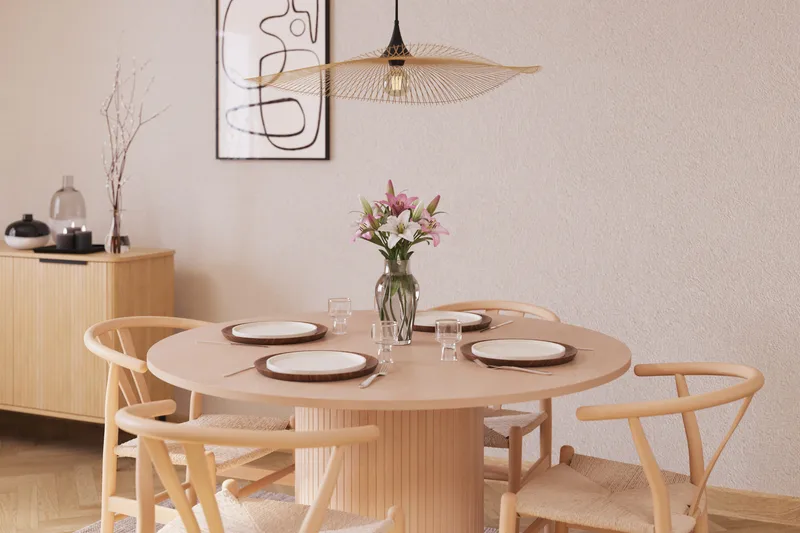 Dastoori Matstol med Armstöd - Vitlaserad / Ek / Trä / Natur - Products - Möbler - Fåtölj & stolar - Matstol & köksstol