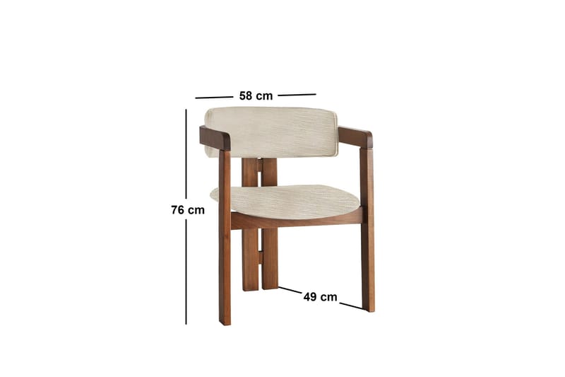 Dellon Karmstol - Ljusgrå/Valnöt - Products - Möbler - Fåtölj & stolar - Karmstol