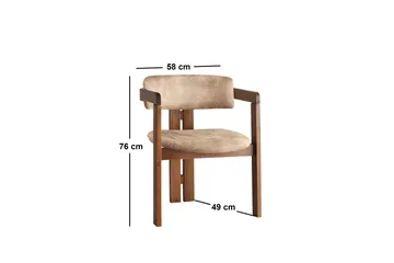 Dellon Karmstol - Valnöt/Beige - Products - Möbler - Fåtölj & stolar - Karmstol