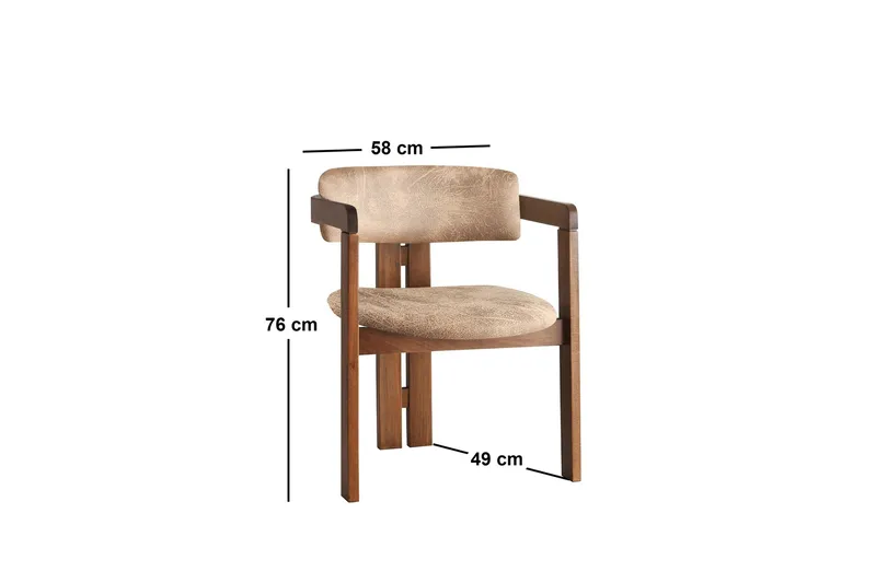 Dellon Karmstol - Valnöt/Beige - Products - Möbler - Fåtölj & stolar - Karmstol