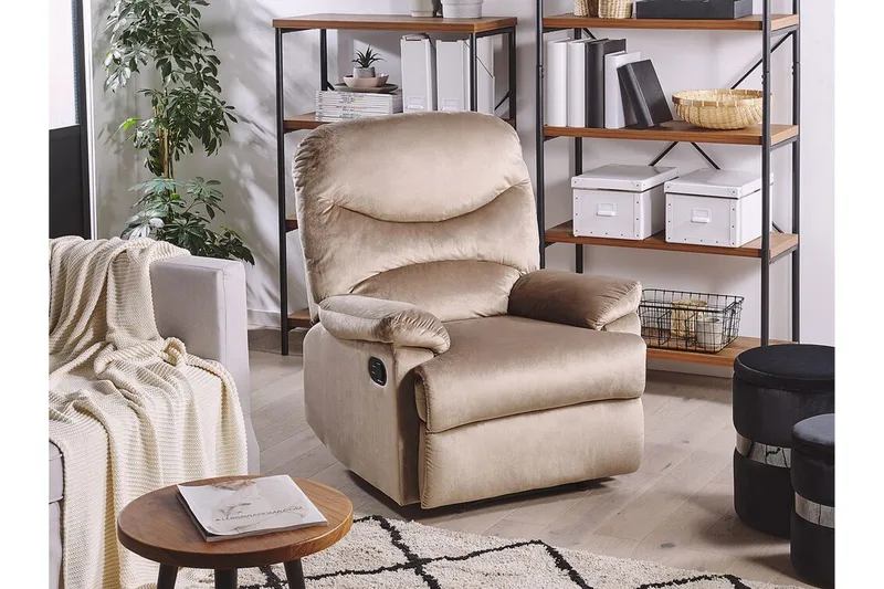 Ellov Fåtölj - Brungrå/Sammet - Products - Möbler - Fåtölj & stolar - Fåtölj - Biofåtölj & reclinerfåtölj