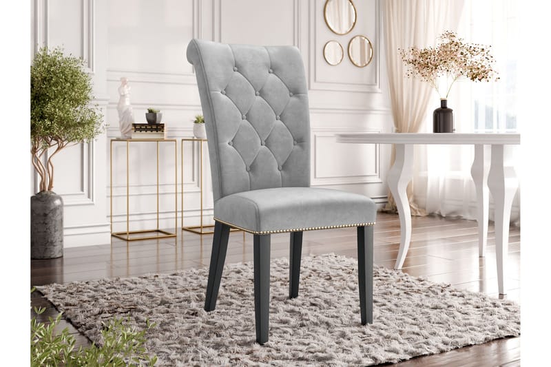 Garvin Matstol - Ljusgrå/Svart - Products - Möbler - Fåtölj & stolar - Matstol & köksstol