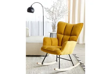 Gungstol Oulu - Gult, svart, ljust trä - Products - Möbler - Fåtölj & stolar - Fåtölj