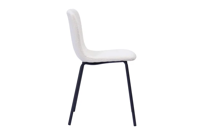 Katy Matstol - Vit Bouclé / Metallben Svart - Products - Möbler - Fåtölj & stolar - Matstol & köksstol