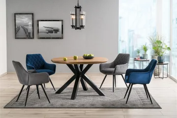 Linsea Karmstol - Sammet/Grå - Products - Möbler - Fåtölj & stolar - Karmstol