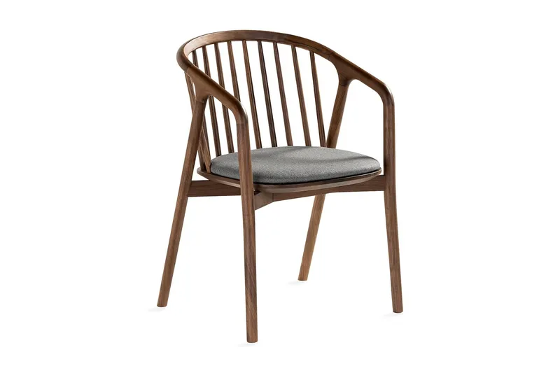 Noira Matstol med Armstöd, Valnöt / Brun