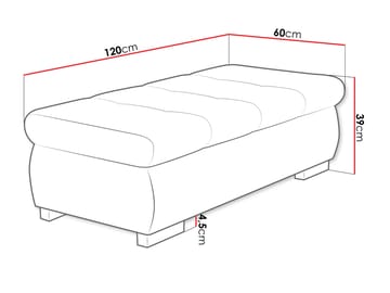 Cerys Fotpall 120 cm - Beige - Products - Möbler - Fåtölj & stolar - Pall & puff - Fotpallar