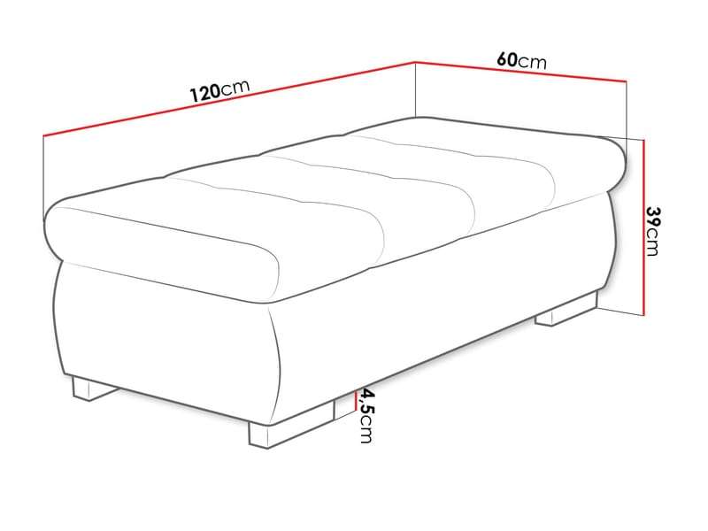 Cerys Fotpall 120 cm - Beige - Products - Möbler - Fåtölj & stolar - Pall & puff - Fotpallar