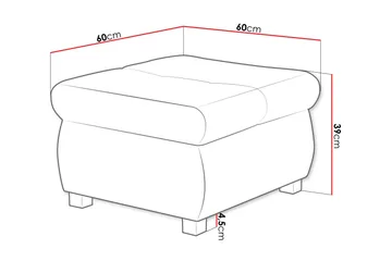 Cerys Fotpall 60 cm - Mörkgrå/Svart - Products - Möbler - Fåtölj & stolar - Pall & puff - Fotpallar