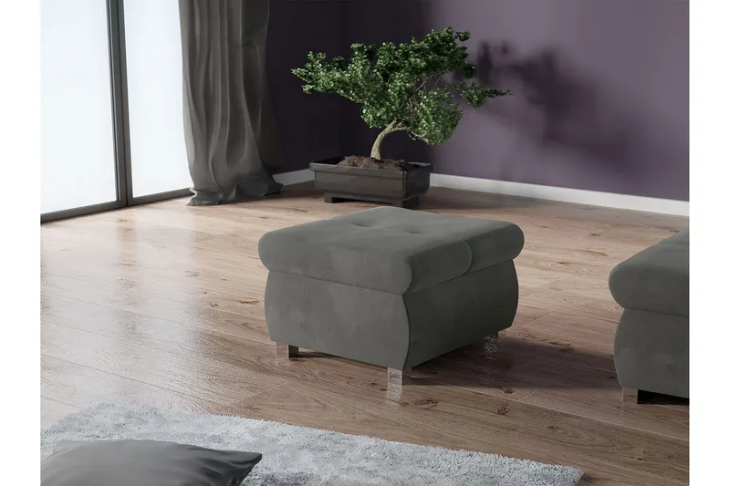 Cerys Sittpuff Grå - Products - Möbler - Fåtölj & stolar - Pall & puff - Sittpuff